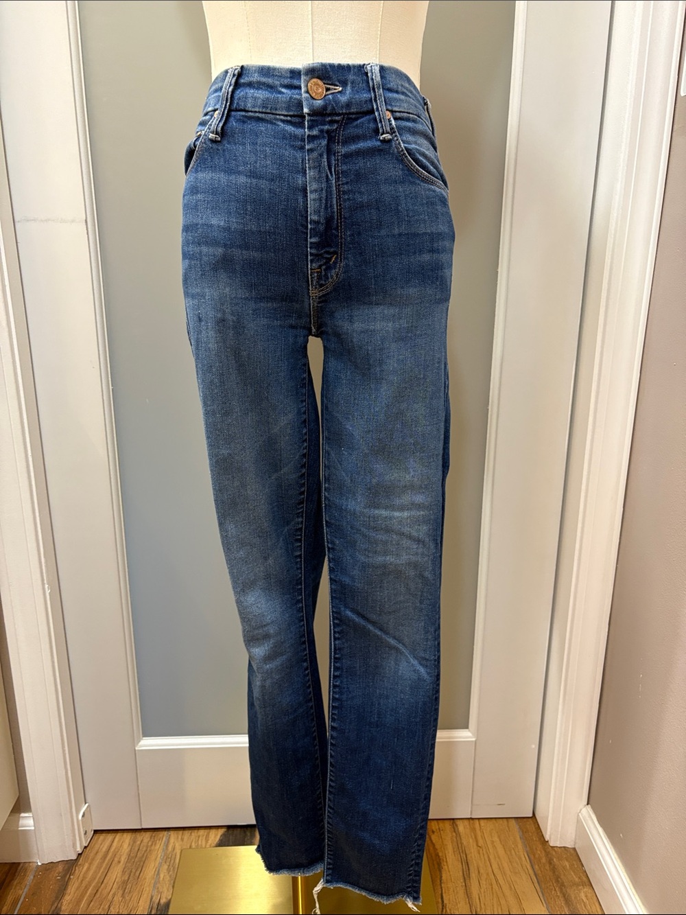 MOTHER Women's Skinny Ankle Jeans in Dark Indigo